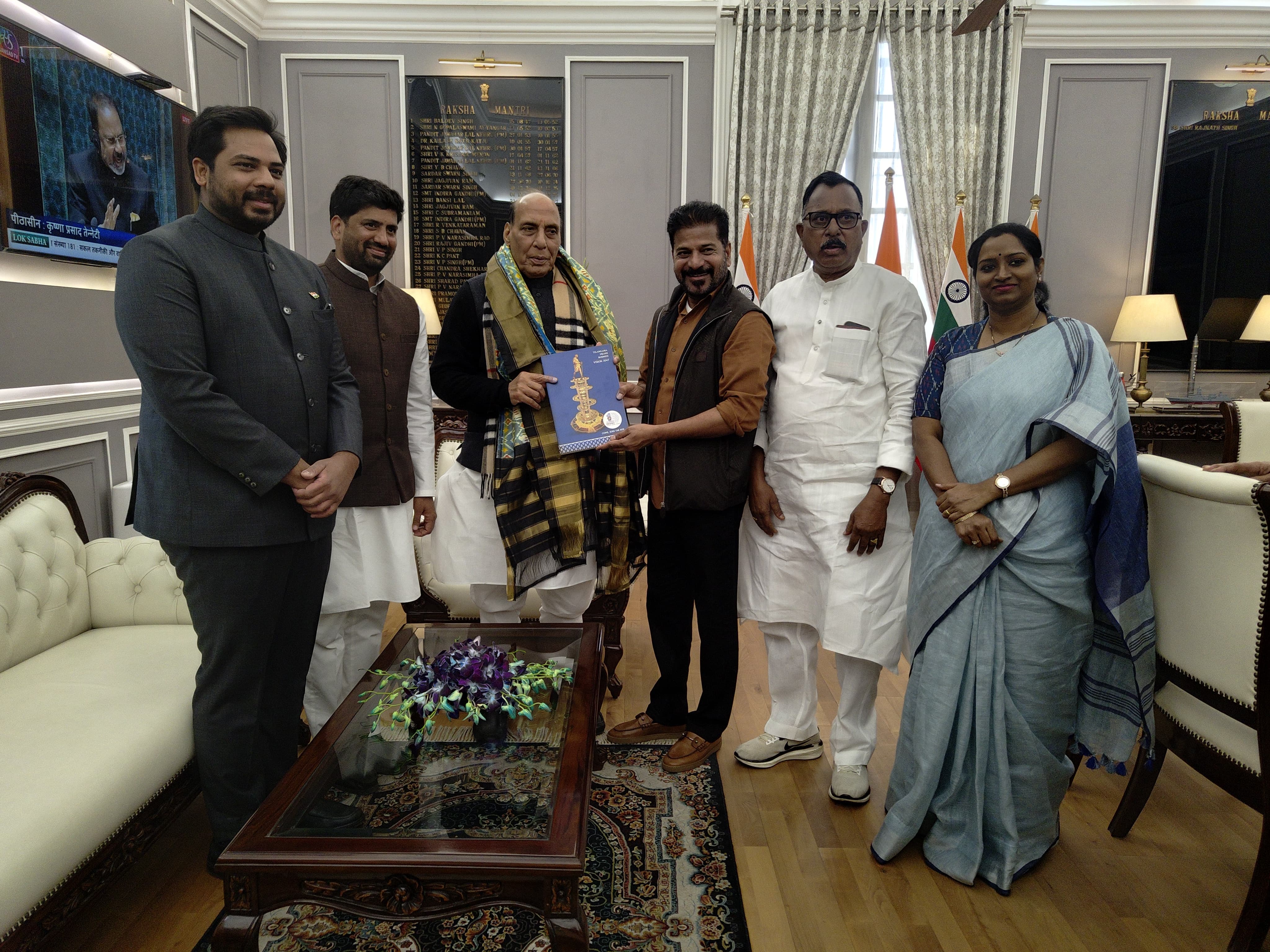 CM Revanth Reddy Meets Rajnath Singh, Invites Him to Gandhi Sarovar Project Launch